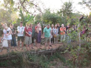 Rozin demonstrates one of the community’s many bunds Rozin demonstrates one of the community’s many bunds