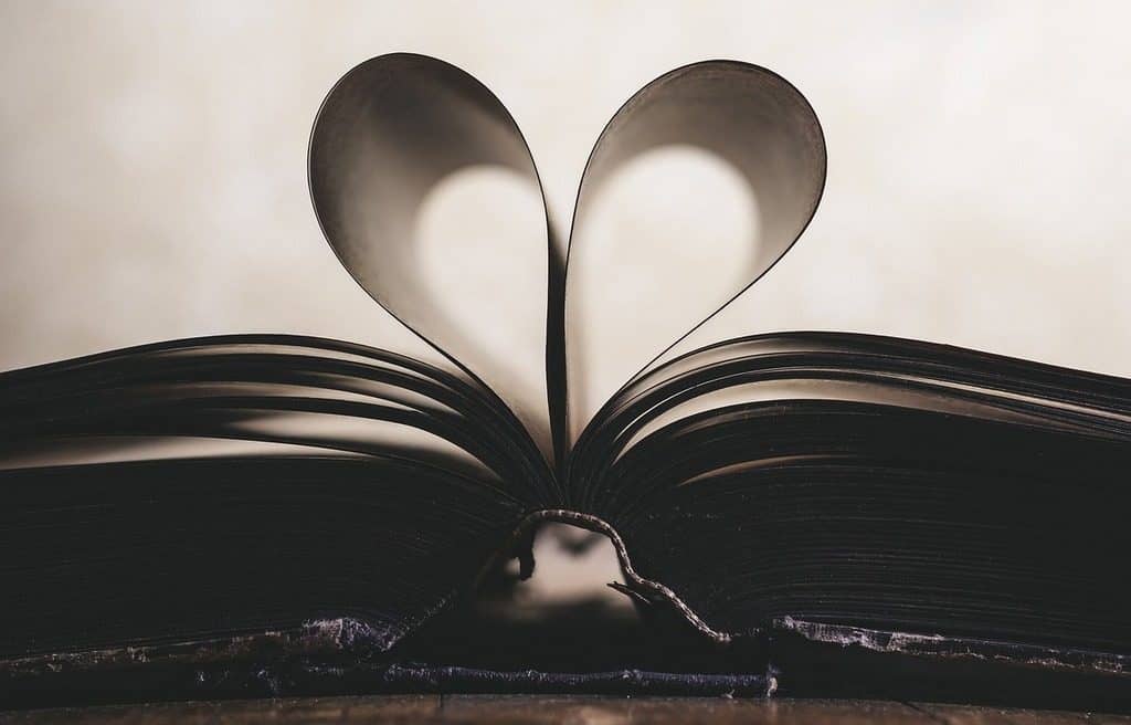 heart shaped from book pages
