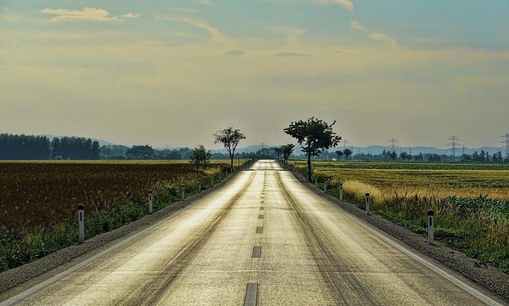 long straight road in the countryside