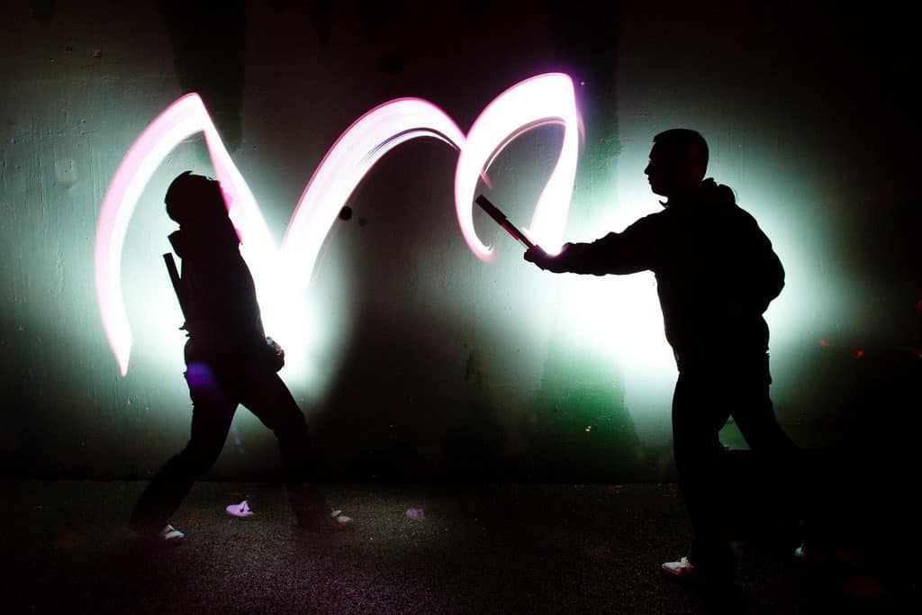 man making light magic