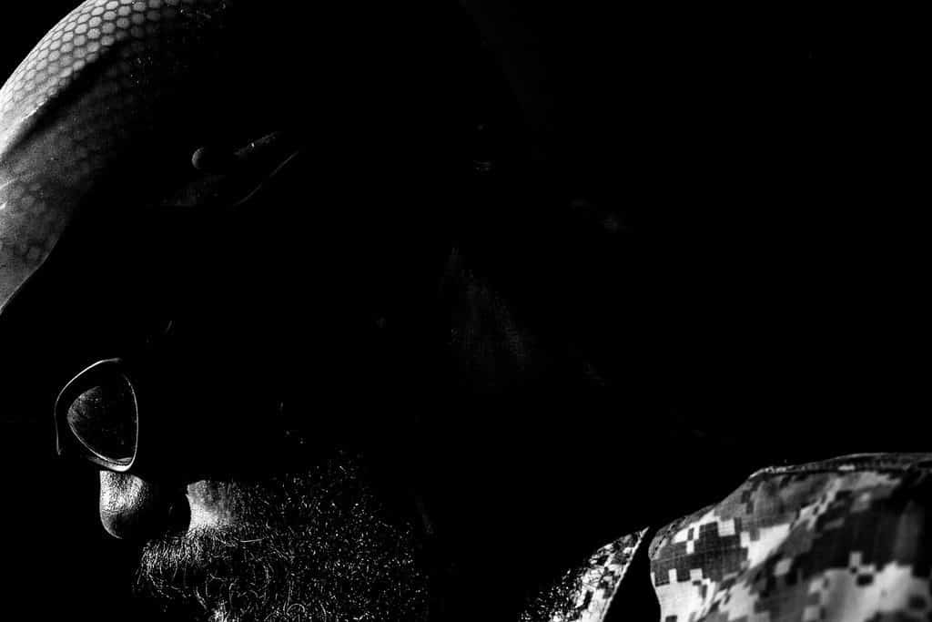 soldier in silhouette