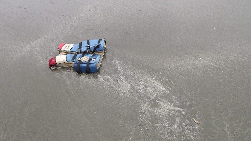 Lifejacket in ocean