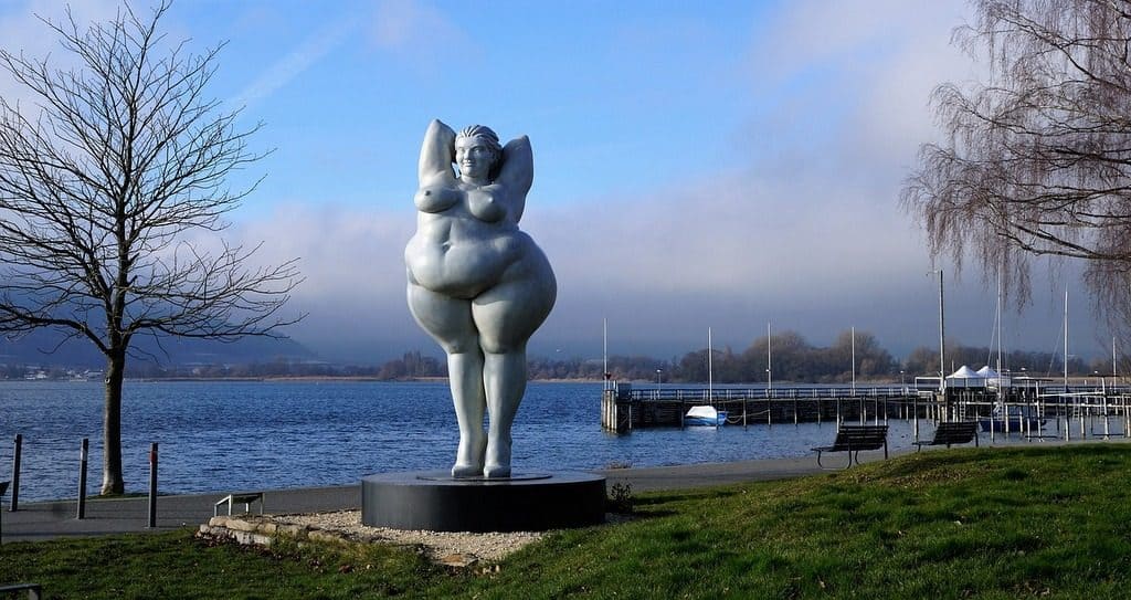 Statue of naked fat woman - Lake Constance