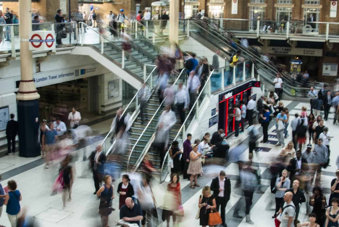 Blurry metro station in London, England - Courage freedom happiness