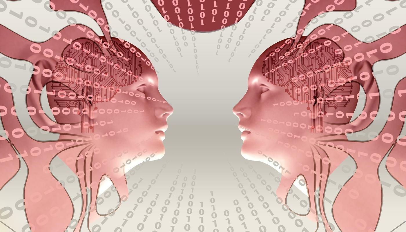 two faces looking at each other