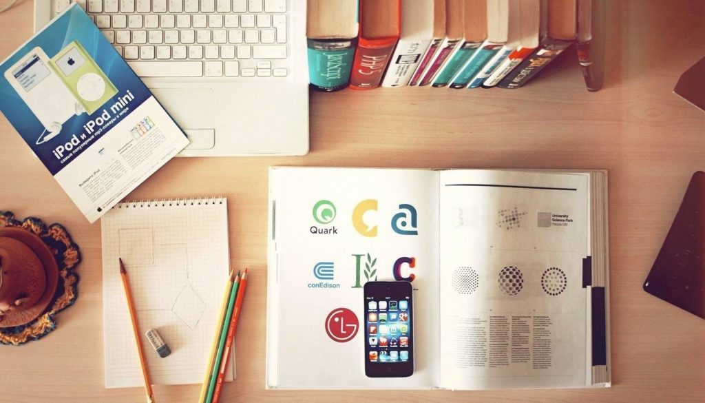 laptop, book, mobile phone,